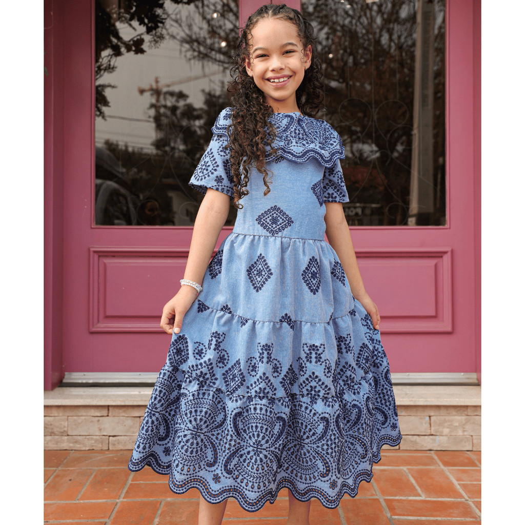 Vestido De Lese Evangélico Juvenil Para Meninas Manga Curta