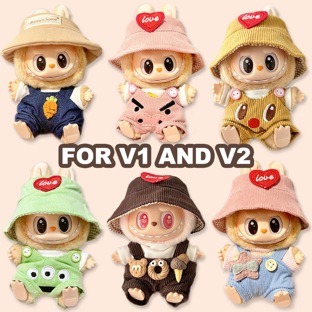 Labubu roupas v1 v2 Cute Macarons Labubu Boneca Vestuário Decoração Cap ...