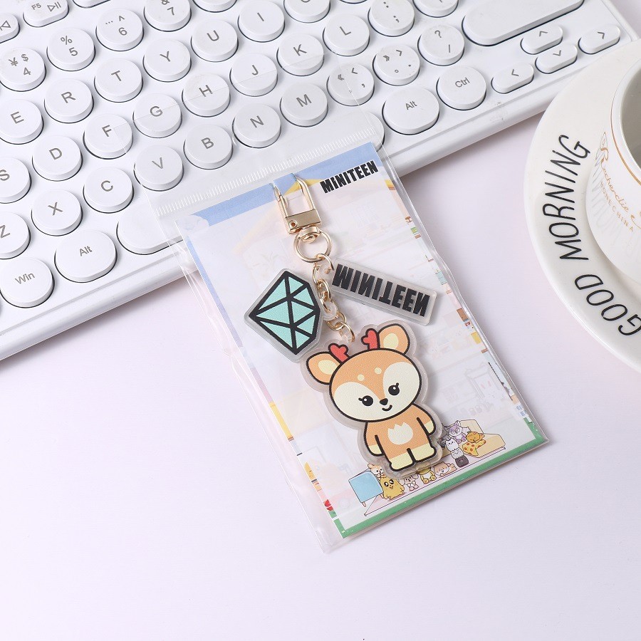 Kpop Seventeen Cartoon Animal MINITEEN Acrílico Chaveiro Bolsa