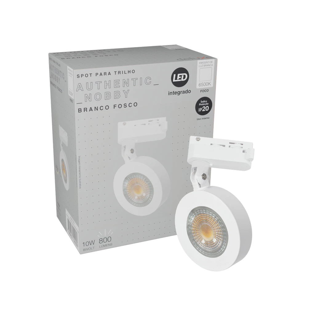 Spot Led Trilho Authentic Nobby 10w 6500k Redondo Bf Deluxe