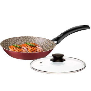 Frigideira com Tampa de Vidro Tramontina Turim 24 cm Alumínio Antiaderente Vermelha 1,4Litros em Oferta na Shopee