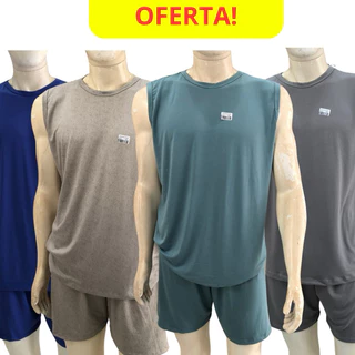 Kit 2 Pijamas Masculino Regata Verão Adulto em Malha em Oferta na Shopee