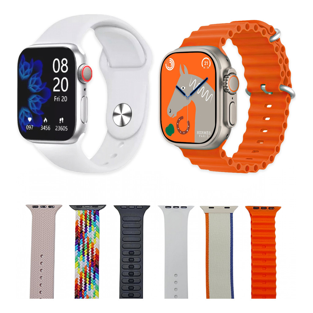Kit 2 Relógios Inteligente Smartwatch W89 com 6 Pulseiras | Shopee Brasil