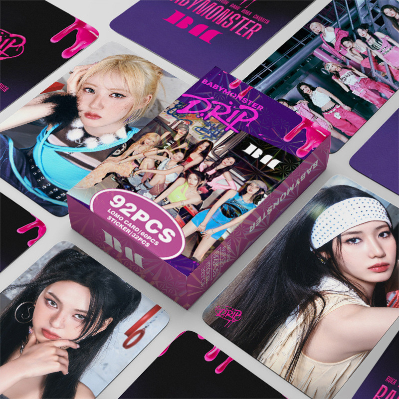 92 Unidades/Caixa BM DRIP Lomo Cards Adesivos BABYMONS7ER Álbum