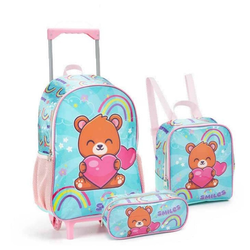 Mochila Infantil HPJGD 3 Peças - Dinossauro/Cachorro/Coala - À Prova D'água Com Lancheira