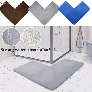 Tapete Em Forma De L Para Banheiro SUQI , Macio Lavável De 3 Cores Sala De Estar E Quarto