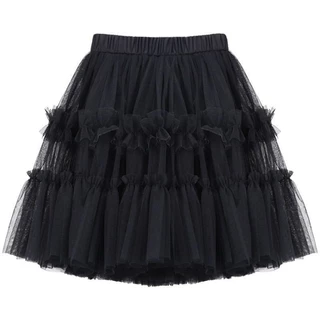 5-12 Anos Crianças Meninas Verão Mid-Length Saia ins Coreano Princesa Festa Preto Branco Gaze 5TKH