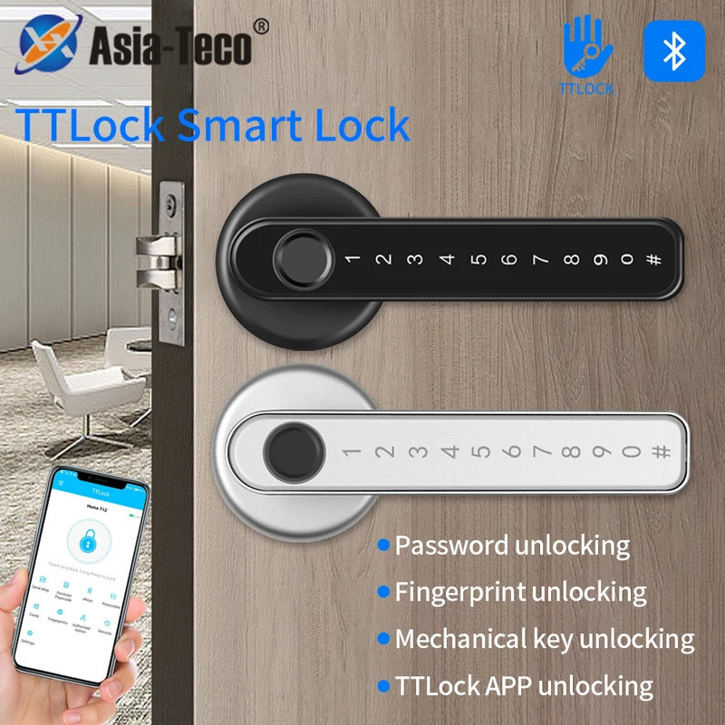 TTLock APP Smart Fingerprint Lock código de senha Door Lock Bluetooth ...