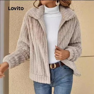Lovito Casaco Casual com zíper liso para mulheres LNL101608 em Promoção na Shopee Lovito Casaco Casual com zíper liso para mulheres LNL101608