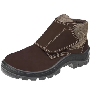 Botina de Segurança Couro Nobuck 50B26-CB-VEL-BP Velcro MARLUVAS