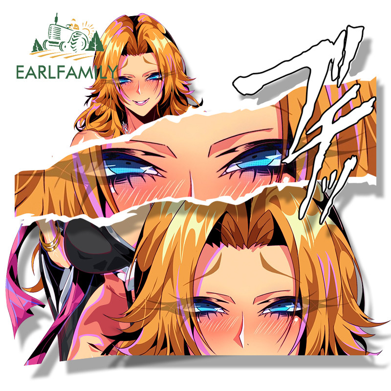 EARLFAMILY 13cm Oppai Rangiku Matsumoto Fanart Adesivo De Carro Quente Anime Lixívia Decalque Personalidade À Prova De R