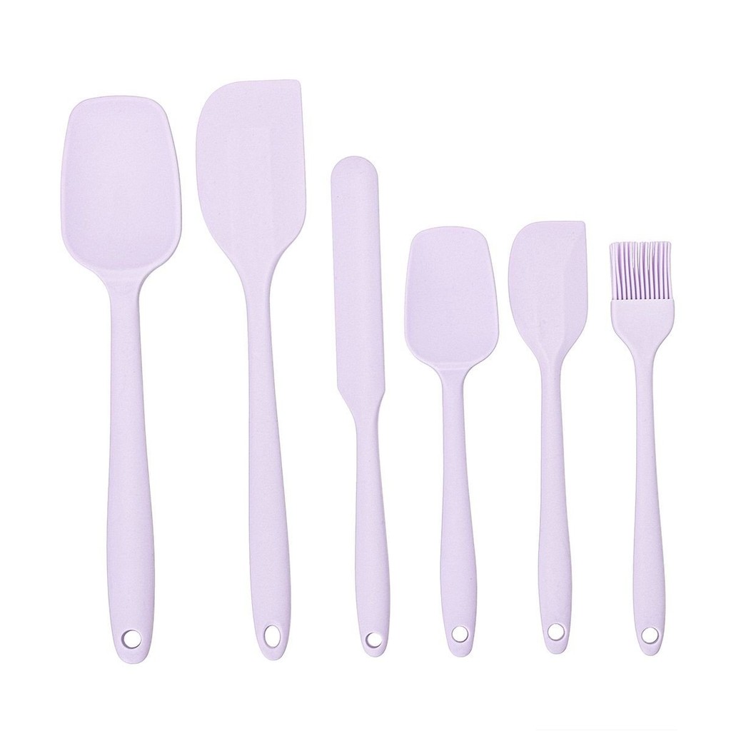 Kit Conjunto 6 Utensí­lios de Cozinha Silicone Colher Espatula Pincel ...