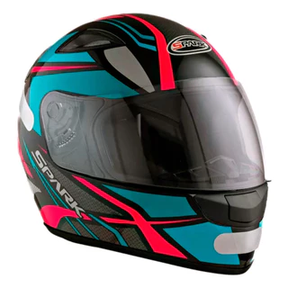 Capacete Moto Fechado Spark Spider Viseira Cristal Preto c/ Azul Tiffany Inmetro Tamanho 58 - EBF em Oferta na Shopee