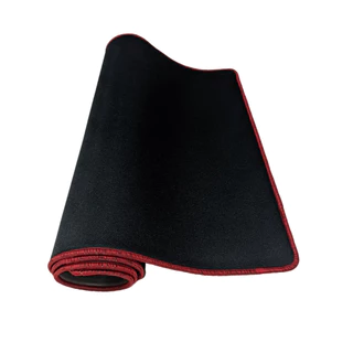 Mousepad Gamer Preto 90x40cm | Borda Costurada Vermelha