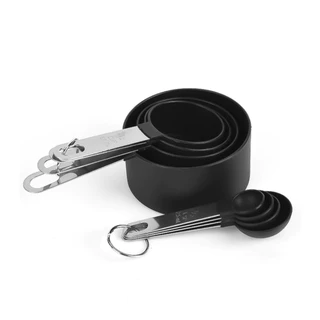 Jogo Colher e Xícara Medidora 8 Peças Copo Medidor de Cozinha Kit Utensílios de Cozinha Culinário