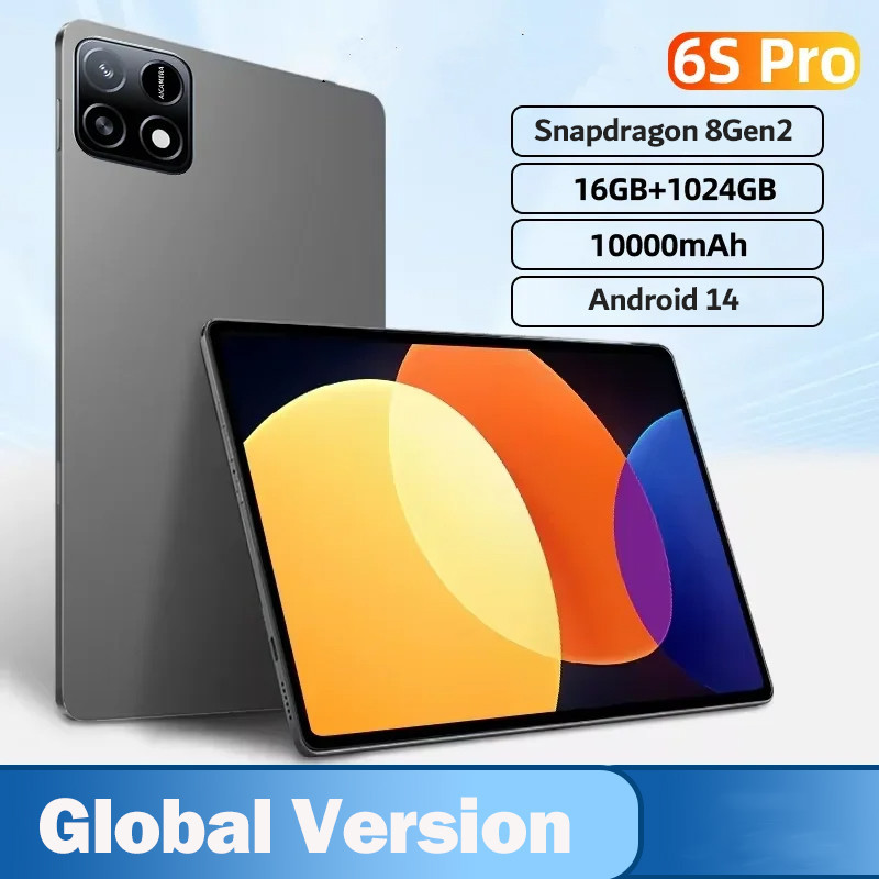Versão Global Tablet Snapdragon 10000mAh Android 14 RAM 16GB ROM 1TB 5G ...