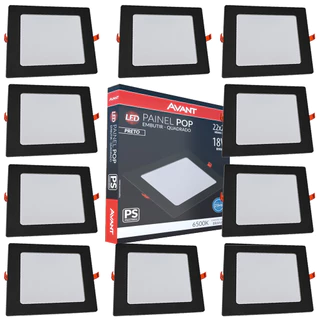 10 Painel Plafon Quadrado Embutir 18w Luminária Gesso 6500k Bivolt Avant em Oferta na Shopee