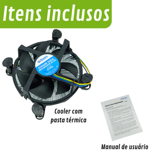 Cooler Processador Intel LGA 775 1156 1155 1150 1151 1366 1200 1700 2400RPM Silencioso para CPU PC