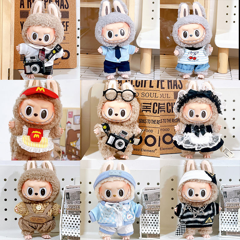Labubu roupas de bebê labubu boneca de vinil 17cm boneca vestir-se Pop ...