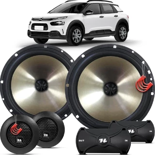Kit Alto Falantes Dianteiros Citroen C4 Cactus 2018 Até 2021 - Hurricane Platino Duas Vias 320w em Oferta na Shopee