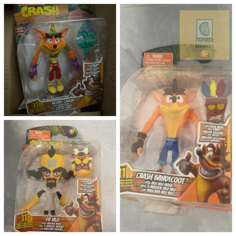 Lot De 3 Figurines Totaku - Aloy (HZD) / Kratos (GoW) / Crash Bandicoot - Neuves