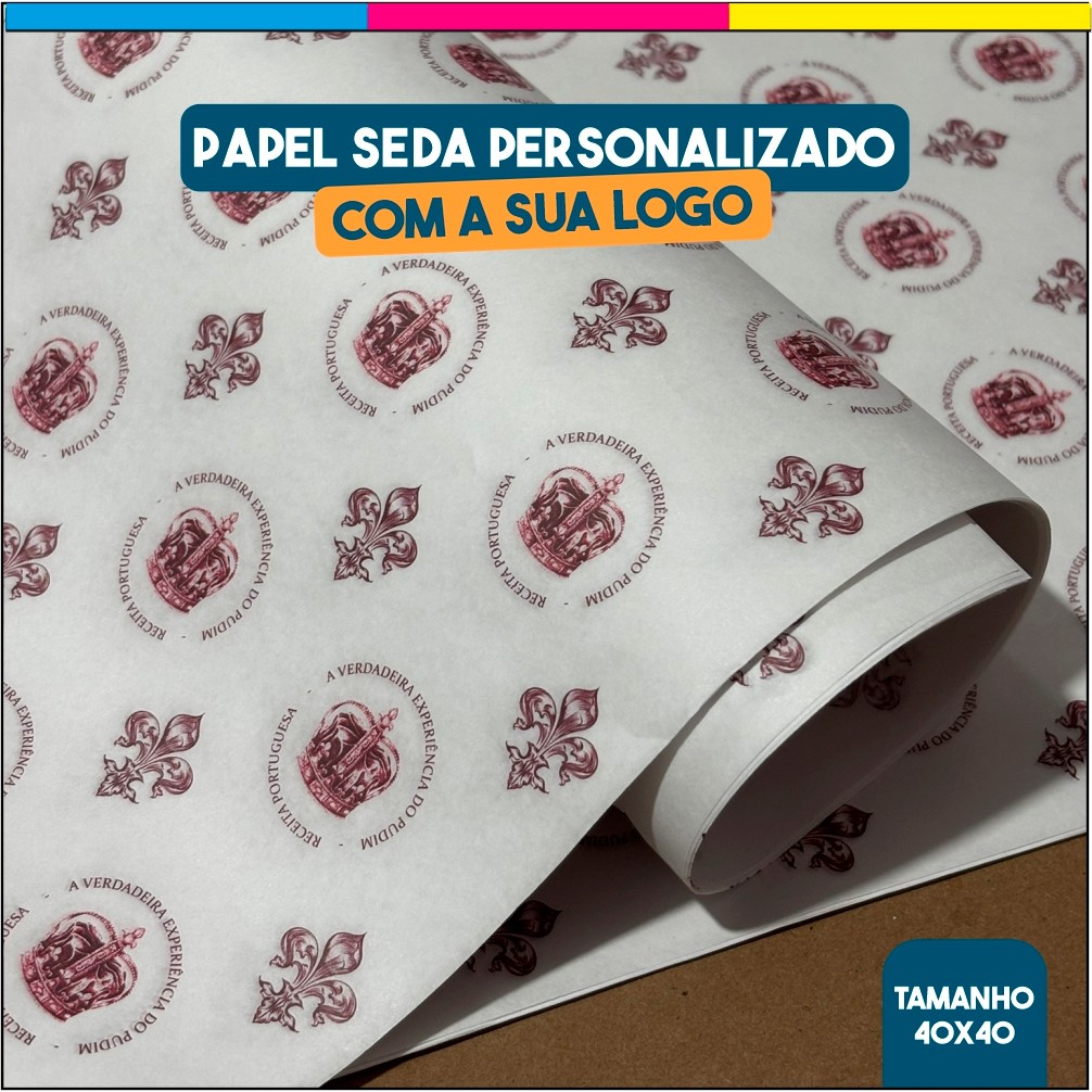 Papel Seda Personalizado com a sua logo 40x40cm | Shopee Brasil