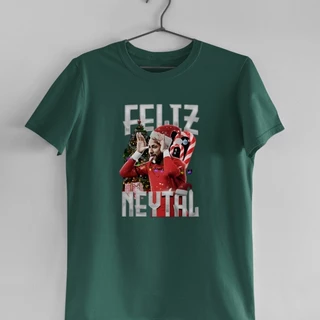 Camiseta Masculino Feliz Natal Camisa Algodão Premium Estampada do Neymar Feliz Neytal