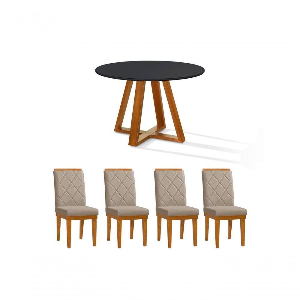 Mesa De Jantar Bela Redonda Tampo Vidro Mdf Cm Luxo Shopee Brasil