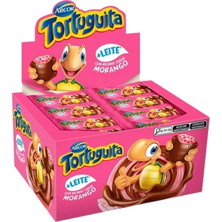Chocolate Tortuguita Morango Com 24 Unidades De 15,5g