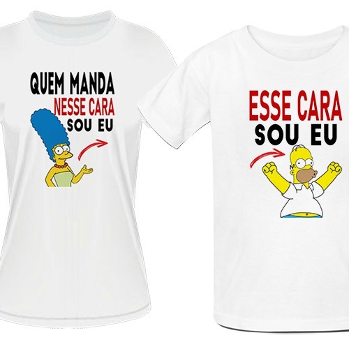 Kit de Camiseta Casal Combinado Os Simpsons – Esse Cara Sou Eu Unissex ...