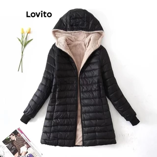 Lovito Casaco Casual liso com forro de pele com zíper para mulheres LNL99572 em Promoção na Shopee Lovito Casaco Casual liso com forro de pele com zíper para mulheres LNL99572