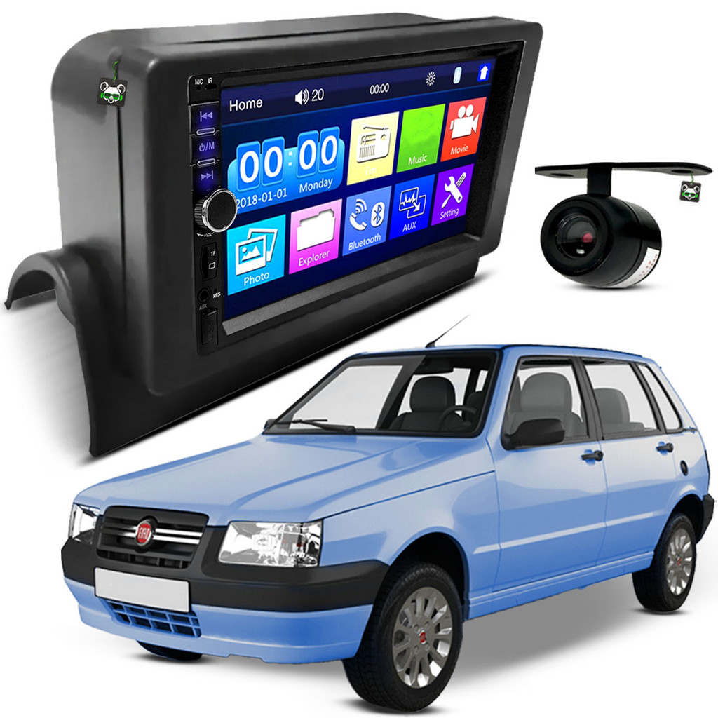 Kit Central Multimidia Espelhamento Android Ios Uno Mille 1997 A 02 03 04 05 06 07 08 09 11 12 2013