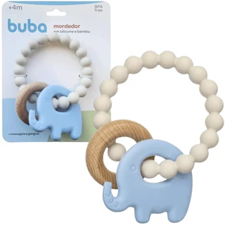 Mordedor em Silicone e Bambu Elefante Azul 18849-BUBA