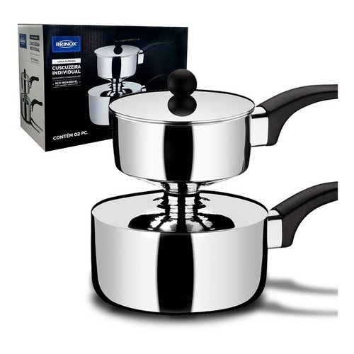 Cuscuzeira Individual Aço Inox 250ml Cuscuzeiro 16cm Brinox