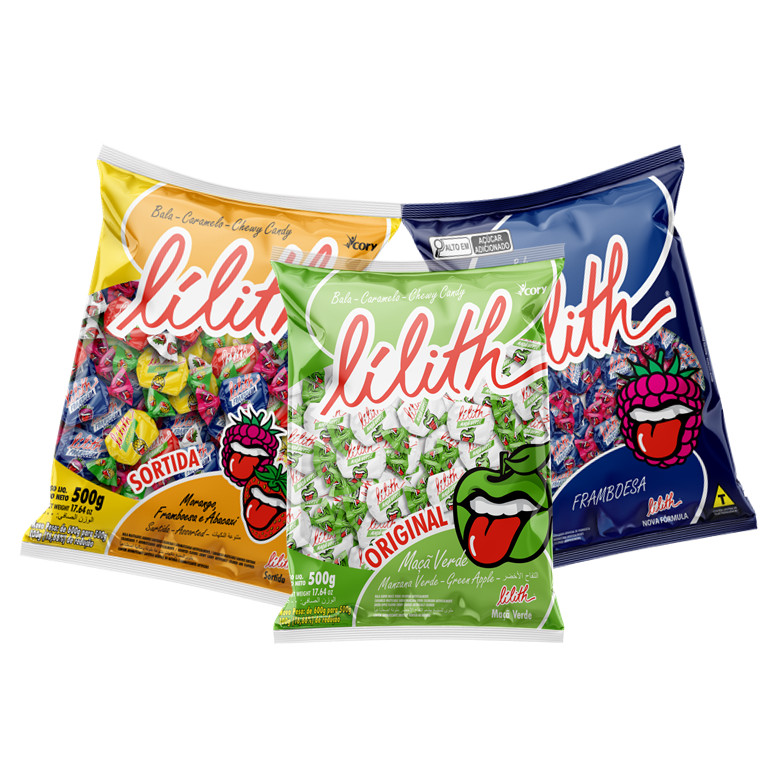 Bala Lilith diversos sabores, Original e Mastigável - Cory - 500 g
