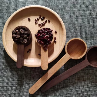 Talheres De Madeira E Colher Maciça Medidora De Grãos De Café Chá