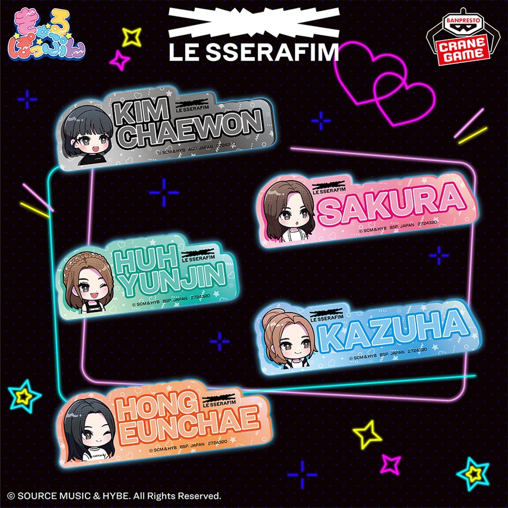 LE SSERAFIM Kyuru Poppun acrílico Nome Insígnia de Miyawaki Saki Ryojin ...