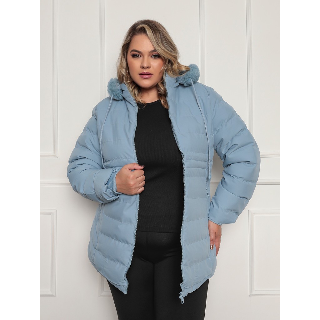 ALETHEIA - JAQUETA PUFFER FEMININA PLUS SIZE DE FRIO BLUSA QUENTE ...