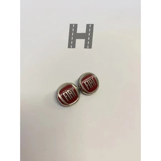 Par Emblema Alumínio Chave Fiat Vermelho Original 1,4cm
