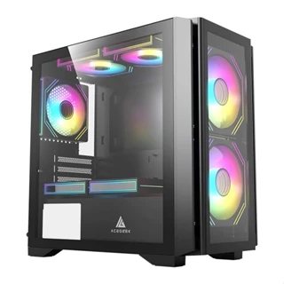 Gabinete Gamer Acegeek Vision M352, Mid-Tower, Lateral de Vidro, Preto, AG-VISION-M352-BK em Oferta na Shopee