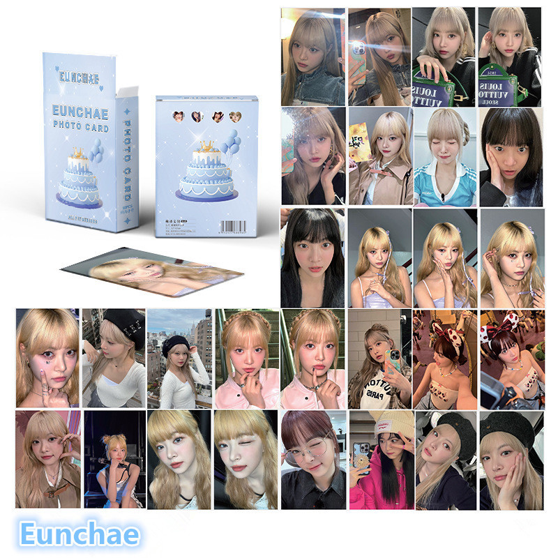 50 Pçs/Caixa Le sserafim Cartão Laser ChaeWon Eunchae Kazuha