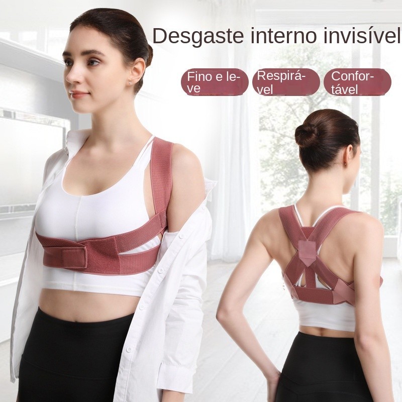 Cinta De Correção Postural Unissex Ajusta Postura Alivia Dores Para ...