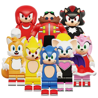 Novo Anime Dr . Eggman Amy Rose Rouge O Morcego Nakkurusu Teirusu Prata Blocos De Construção Figura Brinquedos em Oferta na Shopee