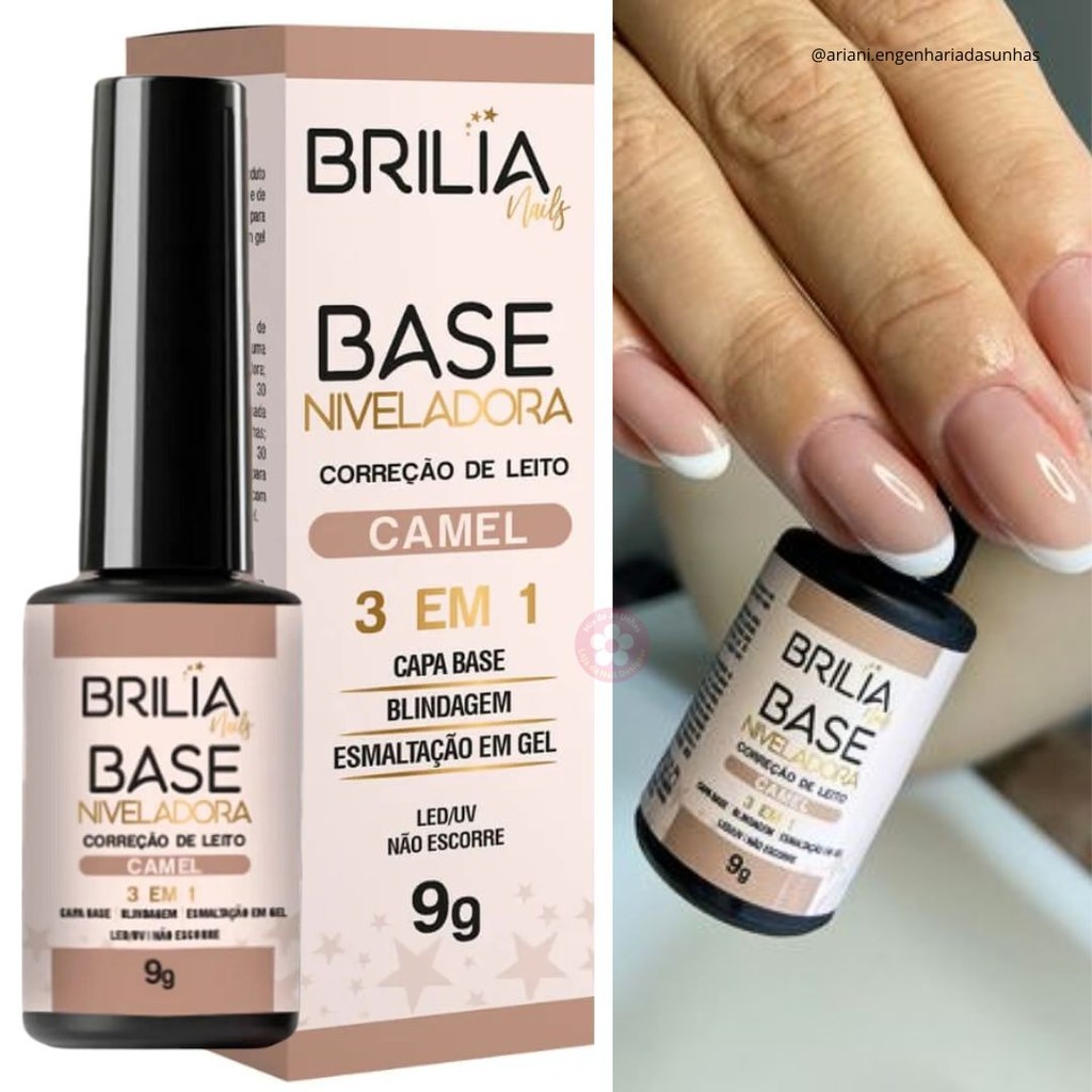 Gel Base Brilia Niveladora Camel 9g com pincel estrutural