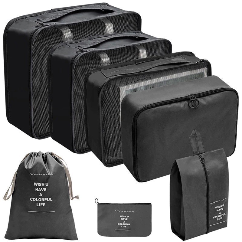 KIT Conjunto 7 Peças Organizador De Viagens Organizadoras Para Malas Bolsa