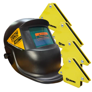 Máscara Capacete de Solda Automática + 4 Esquadros Magnéticos 10kg Profissional em Oferta na Shopee