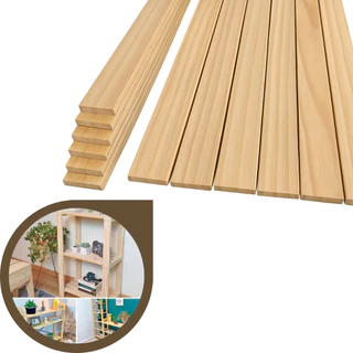Kit 6 Sarrafos De Madeira Pinus Aparelhado 1x4,5 C/ 120cm