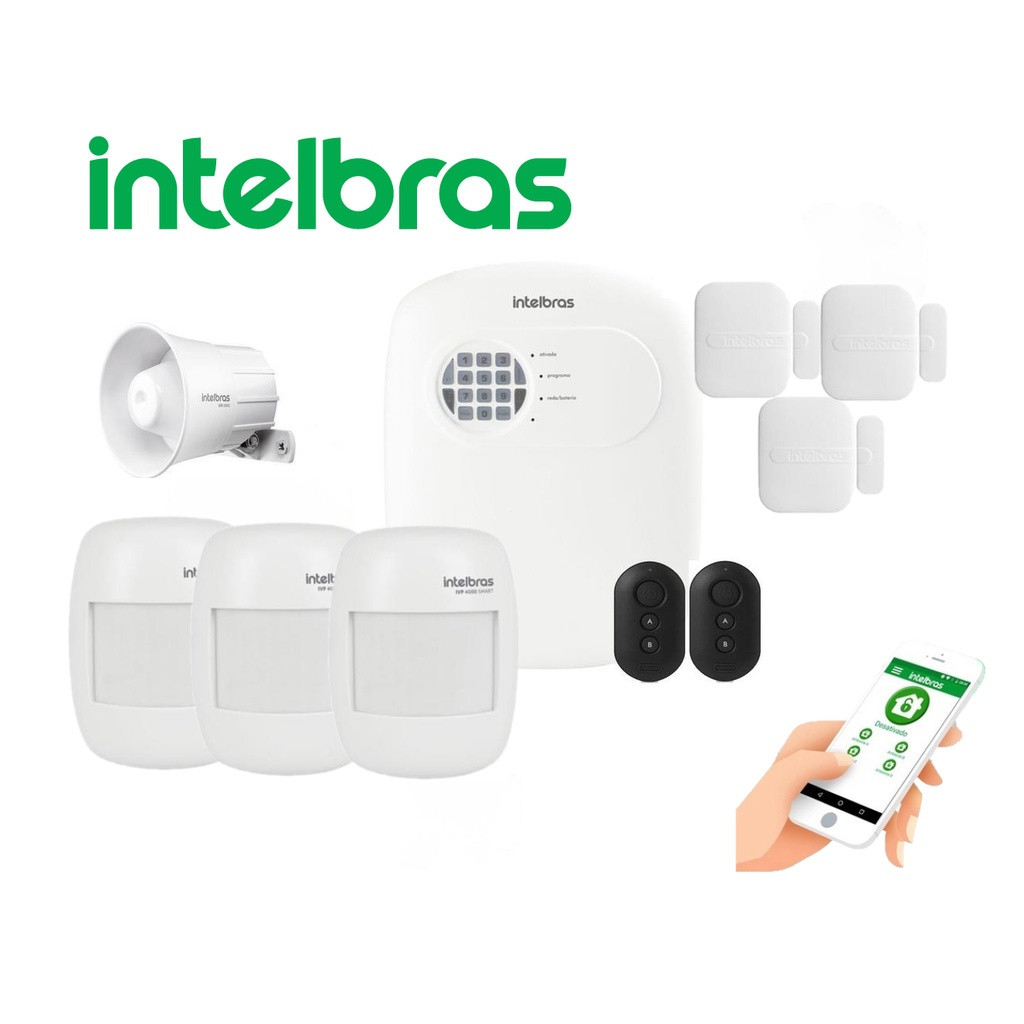 Kit de Alarme Residencial Sem Fio Intelbras Anm 24 Net com Sensor de ...
