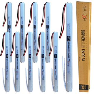 Kit 10 Fonte Slim Driver 12V 3A 36W Bivolt 127v 220v Para Perfil Fita De Led Avant em Oferta na Shopee