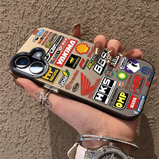 Capinha iPhone 16 15 14 13 12 11 Pro Max Car brand label soft silicone Compatível XS XR 7/8Plus 14/15/16PLUS